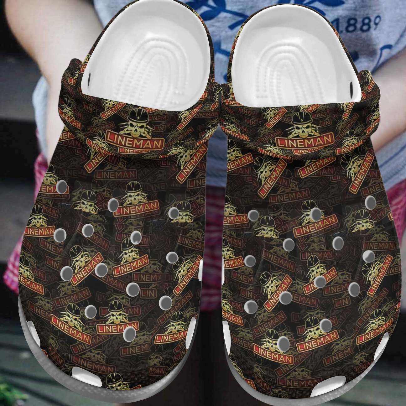 Lineman Personalized Clog Custom Crocs Comfortablefashion Style Comfortable For Women Men Kid Print 3D Proud Lineman Lineman Personalized Clog Custom Crocs Comfortablefashion Style Comfortable For Women Men Kid Print 3D Proud Lineman