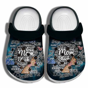 Love Mom Black Shoes Crocs Clog For Mothers Day 2021 – Beautiful Hair Black Women Croc Shoes Gifts For Wife