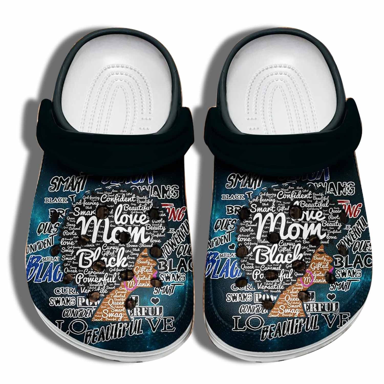 Love Mom Black Shoes Crocs Clog For Mothers Day 2021 – Beautiful Hair Black Women Croc Shoes Gifts For Wife Love Mom Black Shoes Crocs Clog For Mothers Day 2021 – Beautiful Hair Black Women Croc Shoes Gifts For Wife