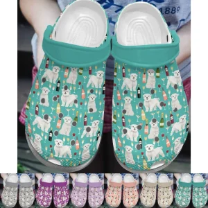 Maltese Personalize Clog Custom Crocs Fashionstyle Comfortable For Women Men Kid Print 3D Whitesole Cute Maltese