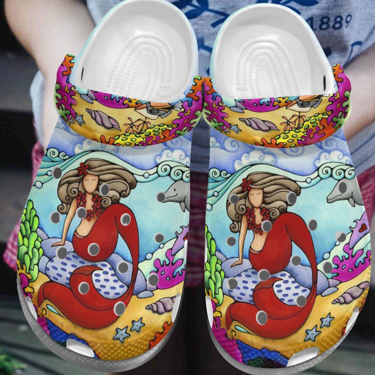 Mermaid Personalized Clog Custom Crocs Comfortablefashion Style Comfortable For Women Men Kid Print 3D Love Ocean Mermaid Personalized Clog Custom Crocs Comfortablefashion Style Comfortable For Women Men Kid Print 3D Love Ocean
