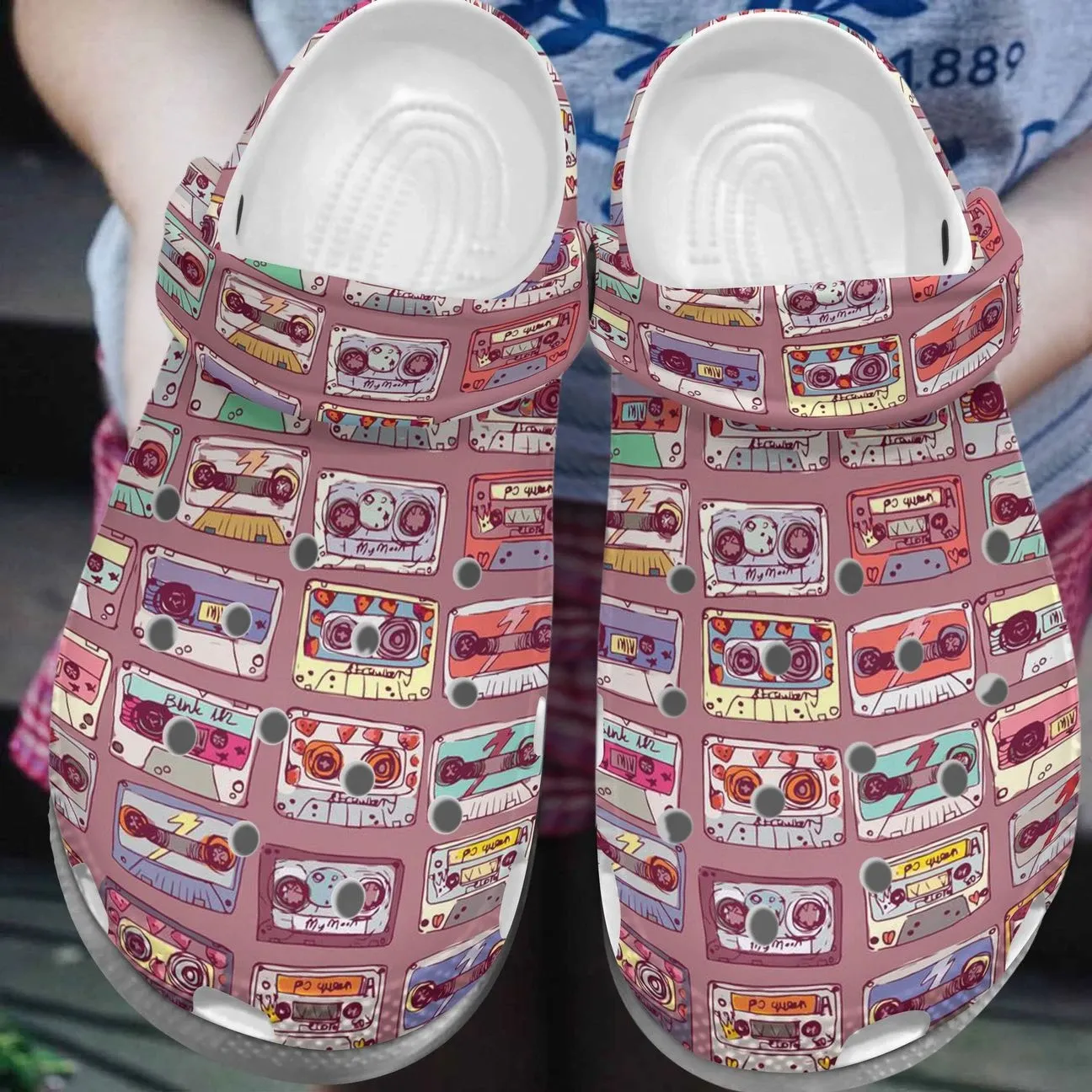 Music Personalized Clog Custom Crocs Comfortablefashion Style Comfortable For Women Men Kid Print 3D Cassette Tape Music Personalized Clog Custom Crocs Comfortablefashion Style Comfortable For Women Men Kid Print 3D Cassette Tape