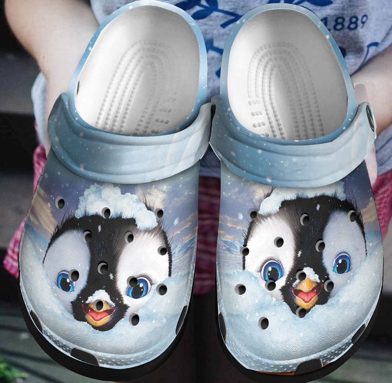 Penguin Cute Face Snow Personalized Clog Custom Crocs Comfortablefashion Style Comfortable For Women Men Kid Print 3D Penguin Cute Face Snow Personalized Clog Custom Crocs Comfortablefashion Style Comfortable For Women Men Kid Print 3D