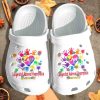 Personalized Color Hands Cah Awareness White Crocs Clogy Shoes For Mens And Womens