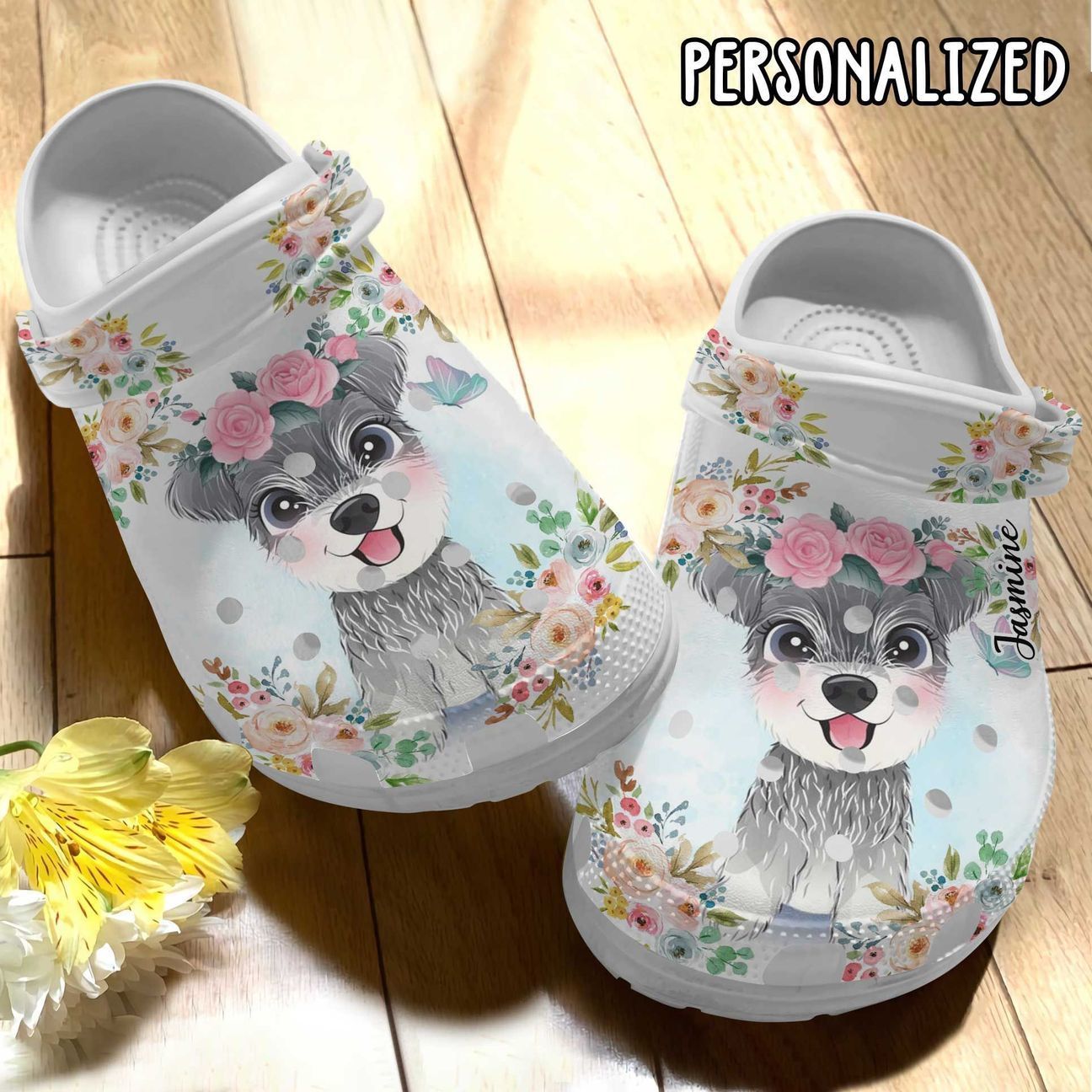 Personalized Crocs Clog Schnauzer Personalized Crocs Clog Schnauzer