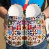 Personalized Quilting Beautiful Pattern Crocs Clogy Shoes For Mens And Womens