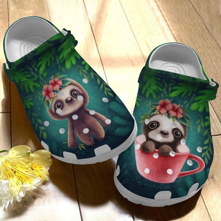 Personalized Sloth Flowers Cute Crocs Clogy Shoes For Mens And Womens Personalized Sloth Flowers Cute Crocs Clogy Shoes For Mens And Womens
