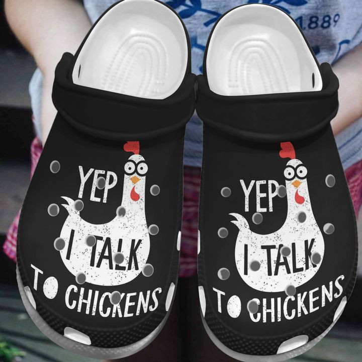 Personalized Talk To Chickens Crocs Clogy Shoes For Mens And Womens Personalized Talk To Chickens Crocs Clogy Shoes For Mens And Womens