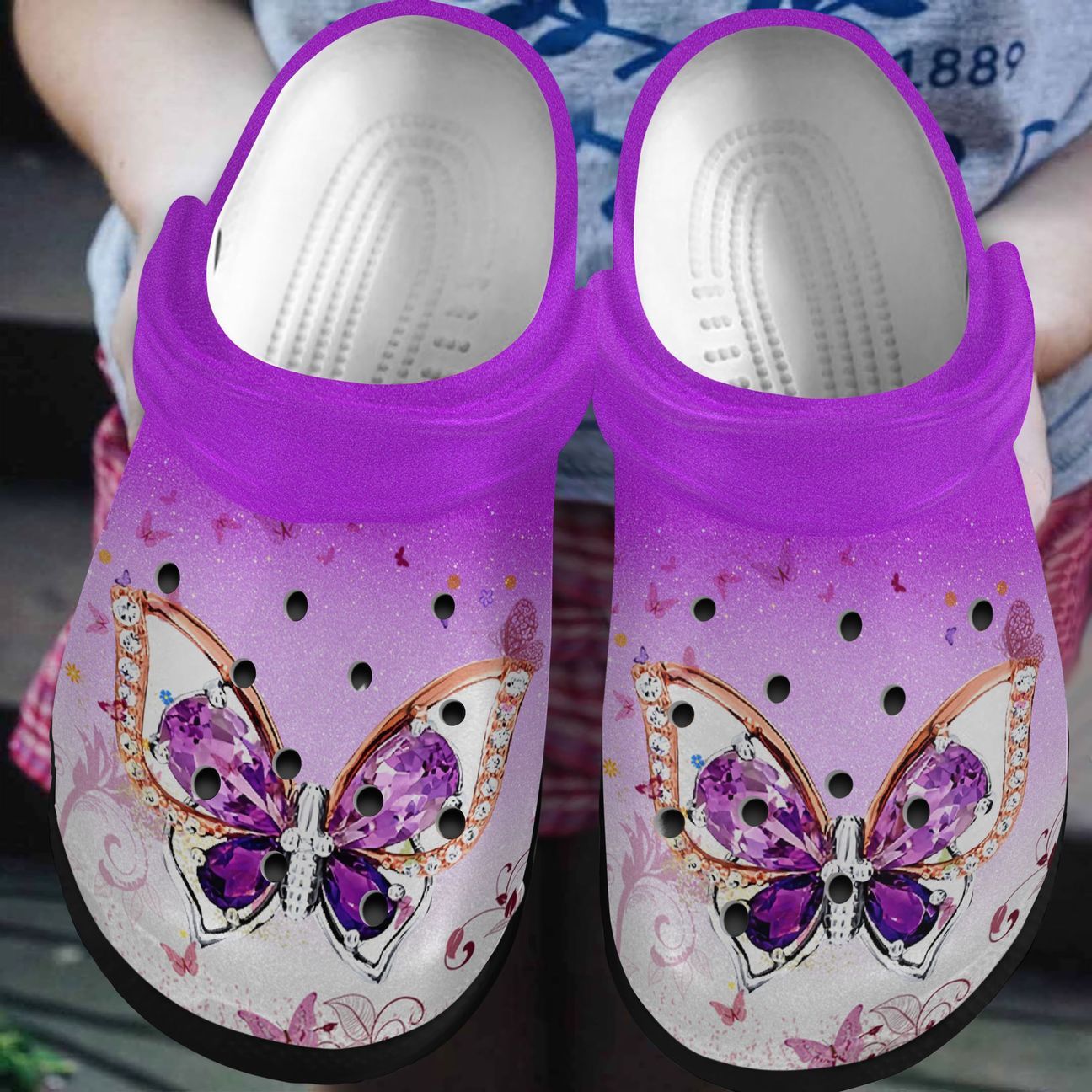 Pink Butterfly Personalized Clog Custom Crocs Comfortablefashion Style Comfortable For Women Men Kid Print 3D Pink Butterfly Personalized Clog Custom Crocs Comfortablefashion Style Comfortable For Women Men Kid Print 3D
