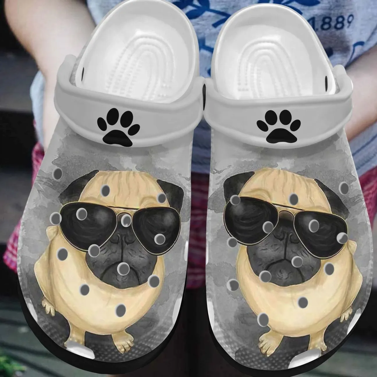 Pug Personalized Clog Custom Crocs Comfortablefashion Style Comfortable For Women Men Kid Print 3D Cool Pug Pug Personalized Clog Custom Crocs Comfortablefashion Style Comfortable For Women Men Kid Print 3D Cool Pug