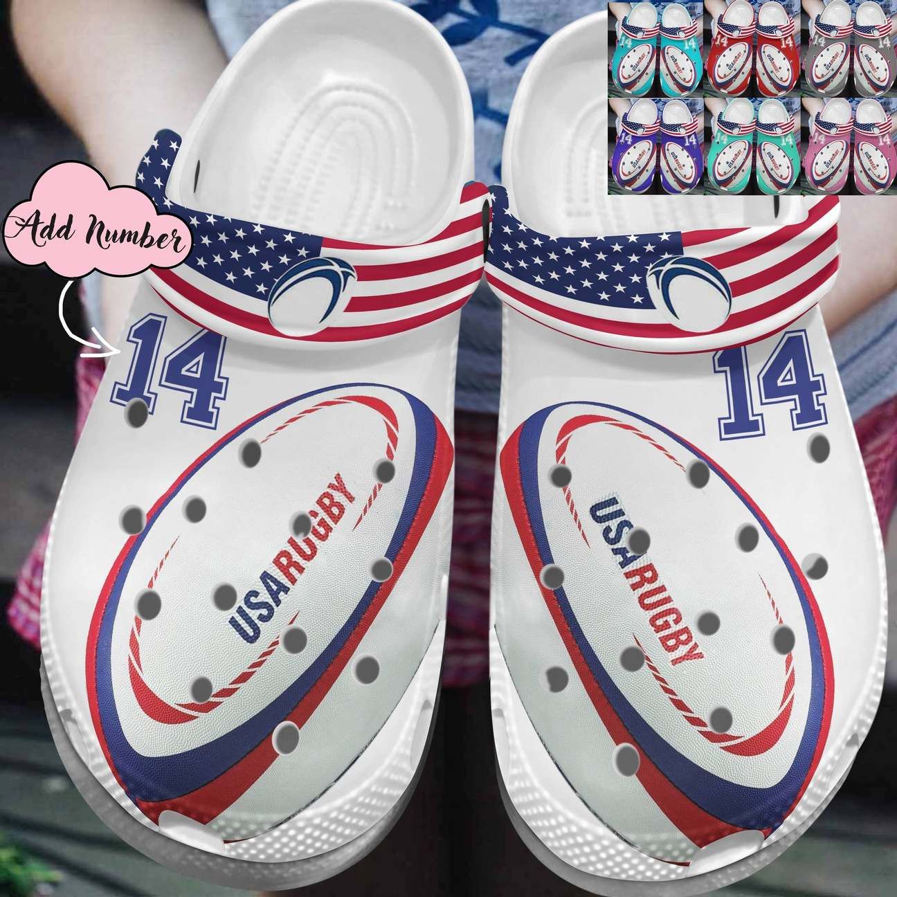 Rugby Personalized Clog Custom Crocs Comfortablefashion Style Comfortable For Women Men Kid Print 3D Usa Rugby Rugby Personalized Clog Custom Crocs Comfortablefashion Style Comfortable For Women Men Kid Print 3D Usa Rugby