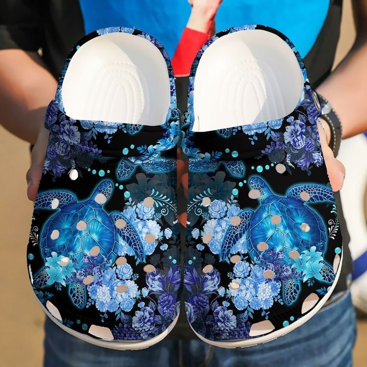 Sea Turtle Floral Turtles Sku 2093 Crocs Crocband Clog Comfortable For Mens Womens Classic Clog Water Shoes Sea Turtle Floral Turtles Sku 2093 Crocs Crocband Clog Comfortable For Mens Womens Classic Clog Water Shoes