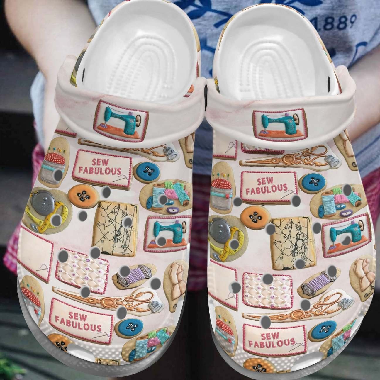 Sewing Personalized Clog Custom Crocs Comfortablefashion Style Comfortable For Women Men Kid Print 3D Sew Fabulous Sewing Personalized Clog Custom Crocs Comfortablefashion Style Comfortable For Women Men Kid Print 3D Sew Fabulous