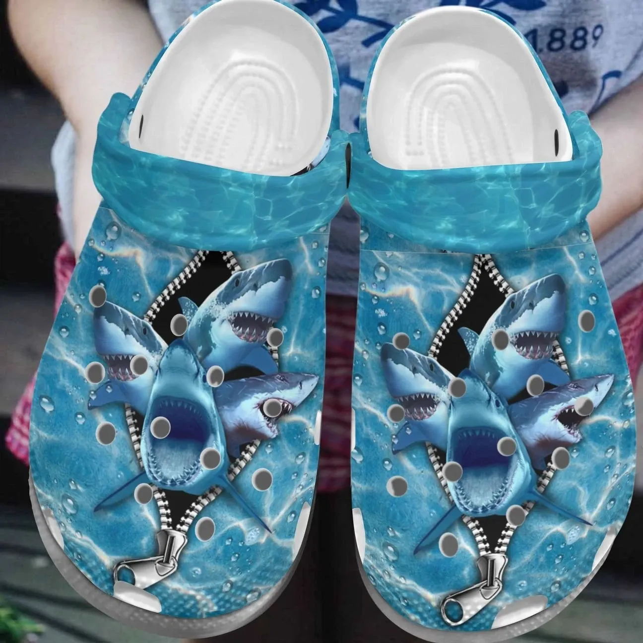 Shark Personalize Clog Custom Crocs Fashionstyle Comfortable For Women Men Kid Print 3D Whitesole Angry Sharks Shark Personalize Clog Custom Crocs Fashionstyle Comfortable For Women Men Kid Print 3D Whitesole Angry Sharks
