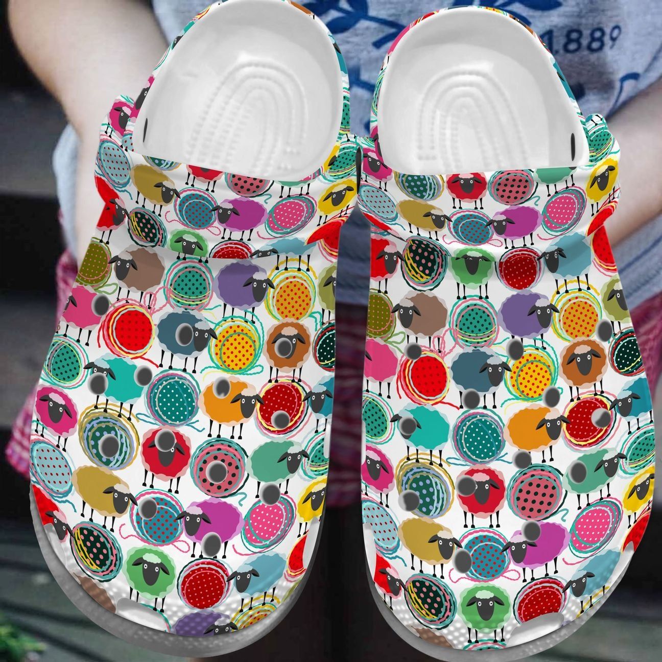 Sheep Personalized Clog Custom Crocs Comfortablefashion Style Comfortable For Women Men Kid Print 3D Sheep Yarn Sheep Personalized Clog Custom Crocs Comfortablefashion Style Comfortable For Women Men Kid Print 3D Sheep Yarn
