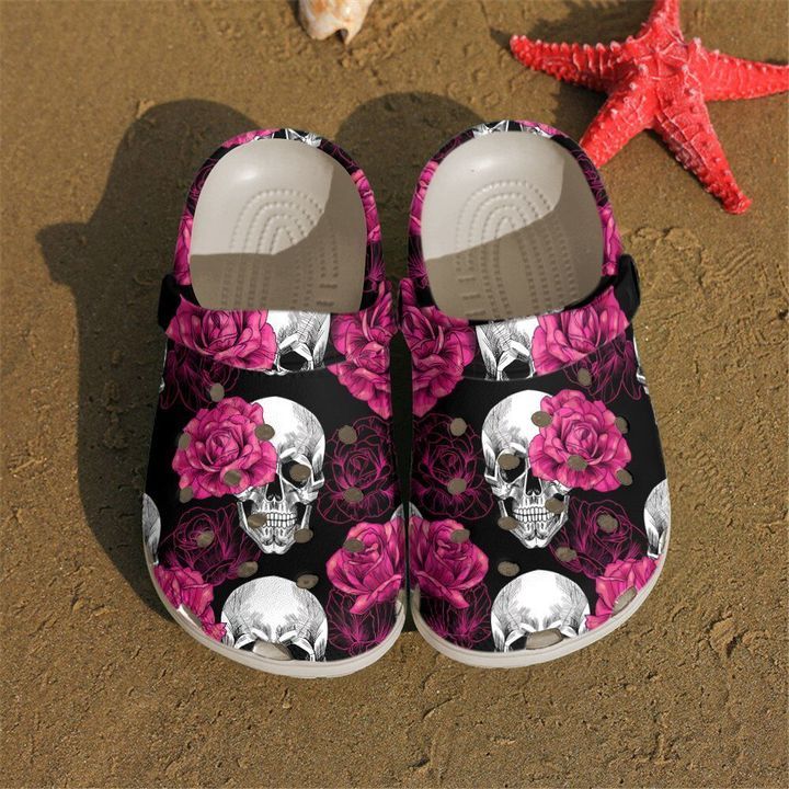 Skull Floral Sku 2193 Crocs Crocband Clog Comfortable For Mens Womens Classic Clog Water Shoes Skull Floral Sku 2193 Crocs Crocband Clog Comfortable For Mens Womens Classic Clog Water Shoes