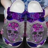 Skull Personalize Clog Custom Crocs Fashionstyle Comfortable For Women Men Kid Print 3D Whitesole Purple Skull