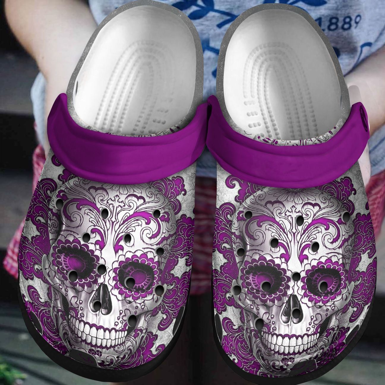 Skull Personalized Clog Custom Crocs Comfortablefashion Style Comfortable For Women Men Kid Print 3D Pink Skull Skull Personalized Clog Custom Crocs Comfortablefashion Style Comfortable For Women Men Kid Print 3D Pink Skull