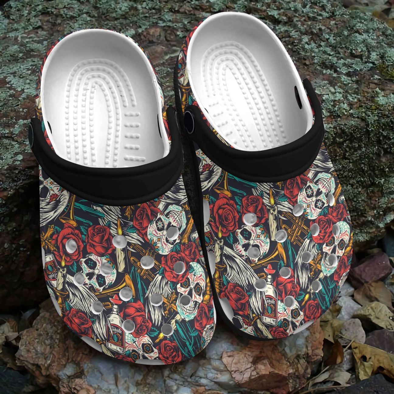 Skull Personalized Clog Custom Crocs Comfortablefashion Style Comfortable For Women Men Kid Print 3D Tequila Skull Skull Personalized Clog Custom Crocs Comfortablefashion Style Comfortable For Women Men Kid Print 3D Tequila Skull