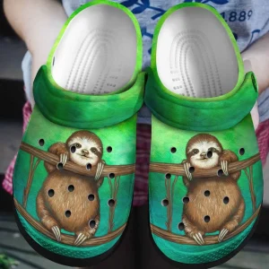 Sloth Personalized Clog Custom Crocs Comfortablefashion Style Comfortable For Women Men Kid Print 3D The Smiling Sloth