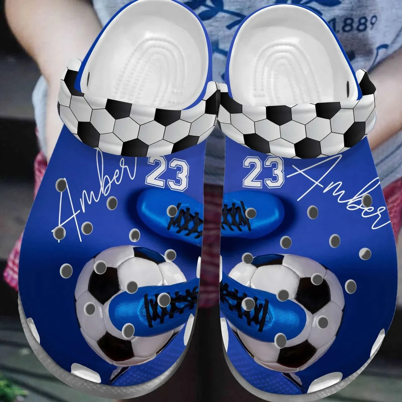 Soccer Personalize Clog Custom Crocs Fashionstyle Comfortable For Women Men Kid Print 3D Blue Soccer Soccer Personalize Clog Custom Crocs Fashionstyle Comfortable For Women Men Kid Print 3D Blue Soccer