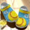Softball Personalize Clog Custom Crocs Fashionstyle Comfortable For Women Men Kid Print 3D Whitesole Softball Collection