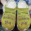 Softball Personalize Clog Custom Crocs Fashionstyle Comfortable For Women Men Kid Print 3D Yellow & Red Personalized