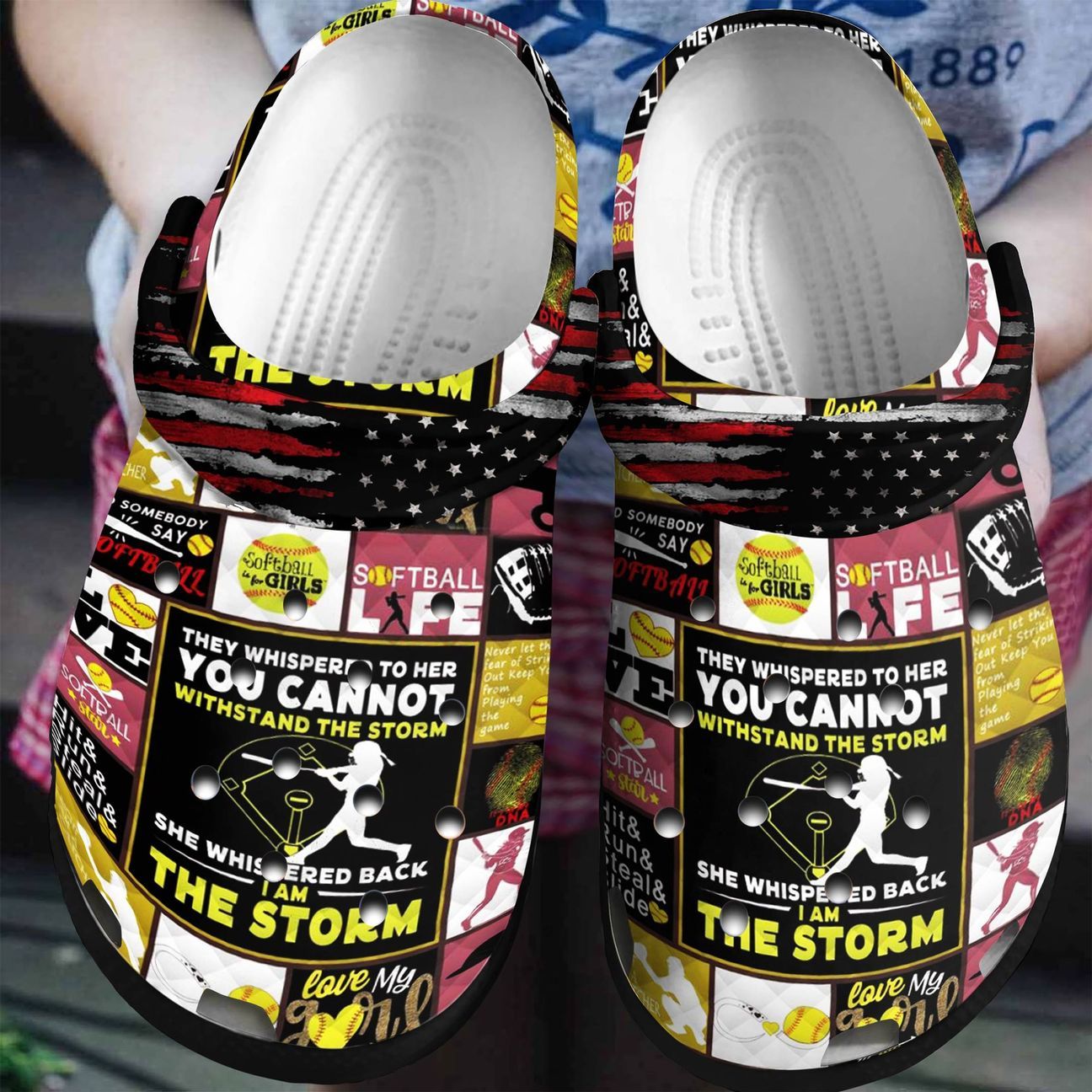 Softball Personalized Clog Custom Crocs Comfortablefashion Style Comfortable For Women Men Kid Print 3D American Flag Softball Personalized Clog Custom Crocs Comfortablefashion Style Comfortable For Women Men Kid Print 3D American Flag