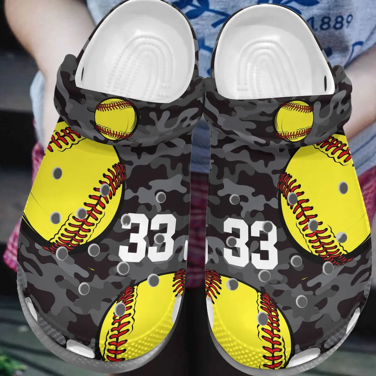 Softball Personalized Clog Custom Crocs Comfortablefashion Style Comfortable For Women Men Kid Print 3D Camo Softball Softball Personalized Clog Custom Crocs Comfortablefashion Style Comfortable For Women Men Kid Print 3D Camo Softball