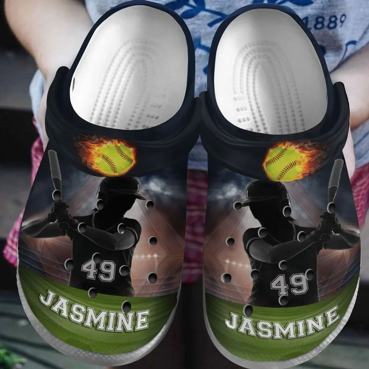 Softball Personalized Clog Custom Crocs Comfortablefashion Style Comfortable For Women Men Kid Print 3D Fire Softball Softball Personalized Clog Custom Crocs Comfortablefashion Style Comfortable For Women Men Kid Print 3D Fire Softball