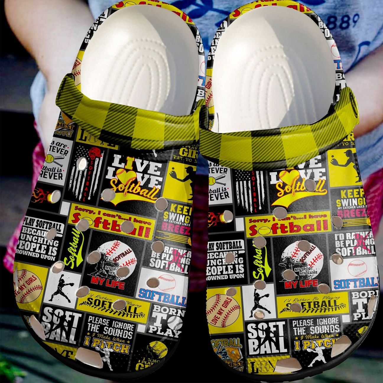 Softball Personalized Clog Custom Crocs Comfortablefashion Style Comfortable For Women Men Kid Print 3D Live Love Softball Softball Personalized Clog Custom Crocs Comfortablefashion Style Comfortable For Women Men Kid Print 3D Live Love Softball