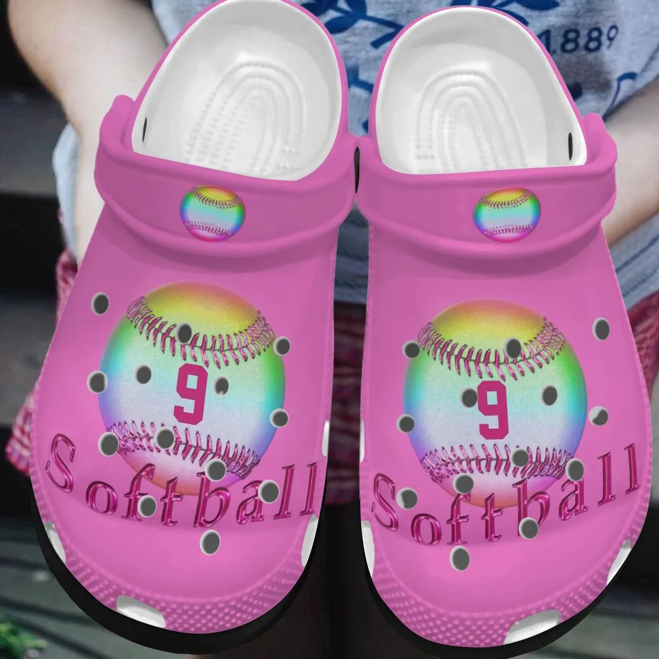 Softball Personalized Clog Custom Crocs Comfortablefashion Style Comfortable For Women Men Kid Print 3D Pink Softball Softball Personalized Clog Custom Crocs Comfortablefashion Style Comfortable For Women Men Kid Print 3D Pink Softball