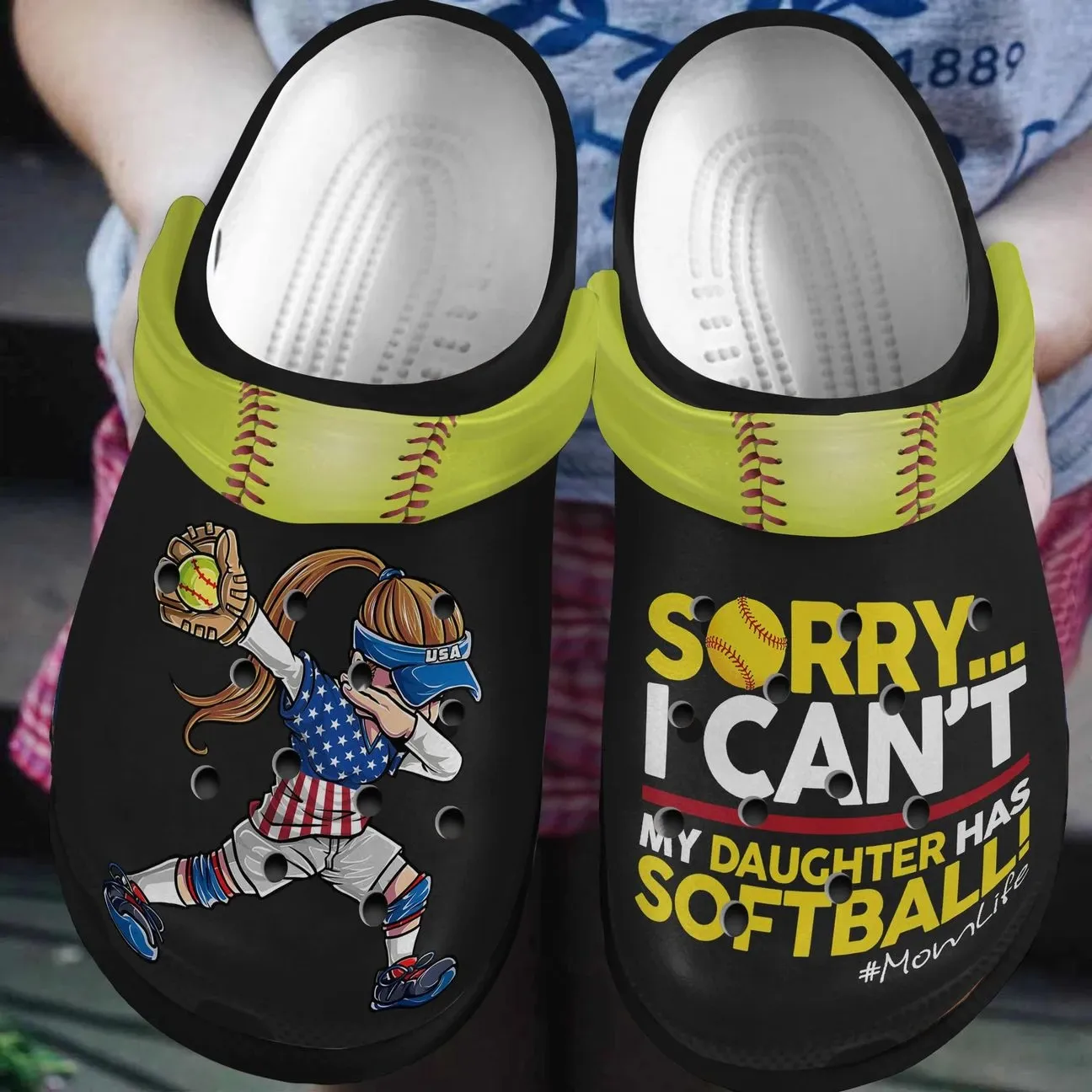 Softball Personalized Clog Custom Crocs Comfortablefashion Style Comfortable For Women Men Kid Print 3D Softball Daughter Softball Personalized Clog Custom Crocs Comfortablefashion Style Comfortable For Women Men Kid Print 3D Softball Daughter