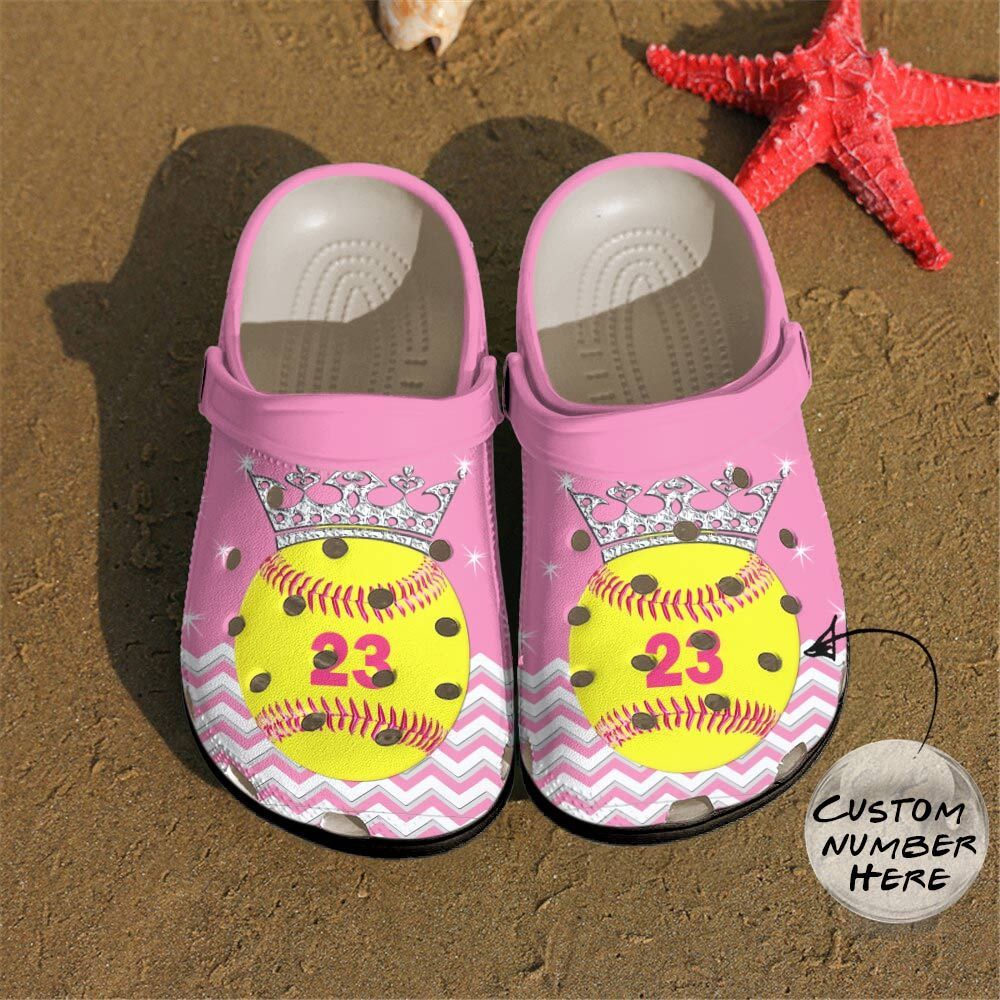 Softball Personalized Clog Custom Crocs Comfortablefashion Style Comfortable For Women Men Kid Print 3D Softball Princess Softball Personalized Clog Custom Crocs Comfortablefashion Style Comfortable For Women Men Kid Print 3D Softball Princess