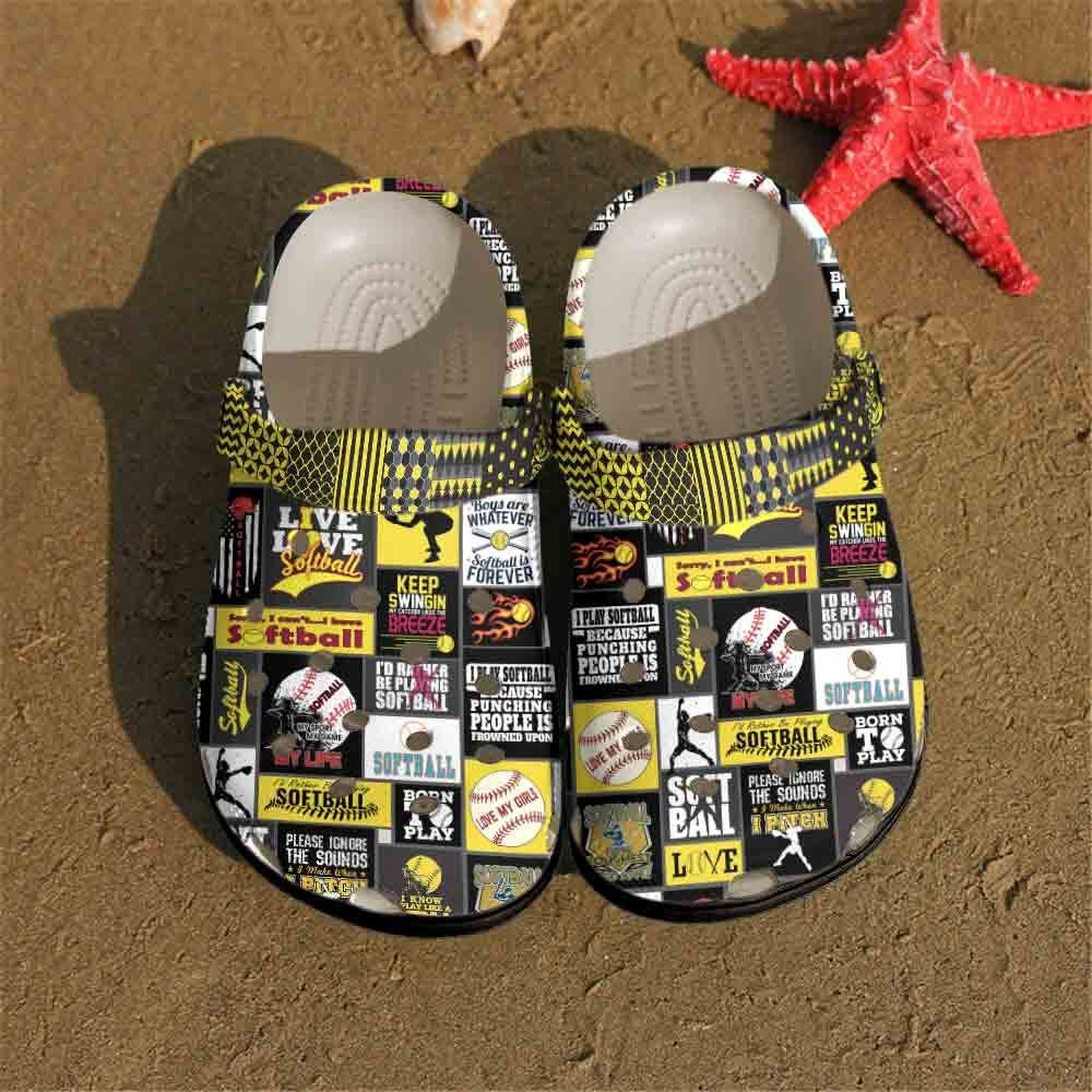 Softball Personalized Clog Custom Crocs Comfortablefashion Style Comfortable For Women Men Kid Print 3D Softball V2 Softball Personalized Clog Custom Crocs Comfortablefashion Style Comfortable For Women Men Kid Print 3D Softball V2