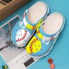 Softball Personalized Heart Sku 2281 Crocs Crocband Clog Comfortable For Mens Womens Classic Clog Water Shoes