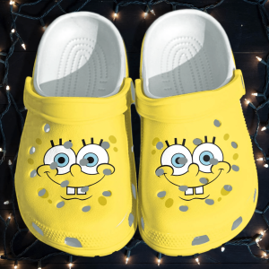 Sponge Crocs Clog – Cheese Face Sponge Funny Bob Cute Shoes Crocs Clog Gifts For Boys Kids Daughter