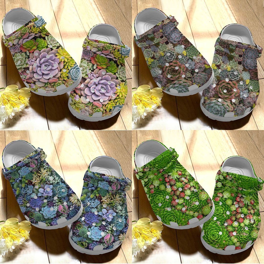 Succulent Personalize Clog Custom Crocs Fashionstyle Comfortable For Women Men Kid Print 3D Succulent Garden Reality Succulent Personalize Clog Custom Crocs Fashionstyle Comfortable For Women Men Kid Print 3D Succulent Garden Reality