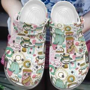 Tea Personalize Clog Custom Crocs Fashionstyle Comfortable For Women Men Kid Print 3D Whitesole Tea Time