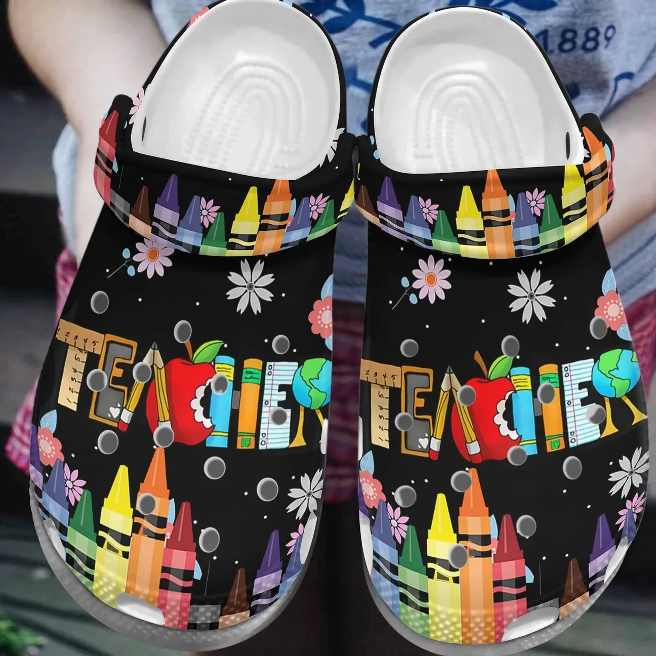 Teacher Personalized Clog Custom Crocs Comfortablefashion Style Comfortable For Women Men Kid Print 3D Crayon Teacher Teacher Personalized Clog Custom Crocs Comfortablefashion Style Comfortable For Women Men Kid Print 3D Crayon Teacher