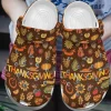 Thanksgiving Personalized Clog Custom Crocs Comfortablefashion Style Comfortable For Women Men Kid Print 3D Brown Pattern