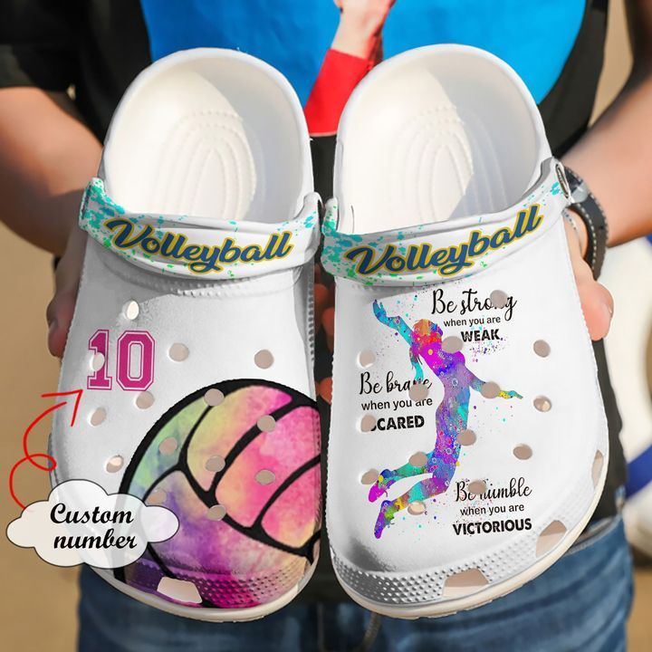 Volleyball Personalized Be Strong Brave Humble Sku 2691 Crocs Clog Shoes Volleyball Personalized Be Strong Brave Humble Sku 2691 Crocs Clog Shoes