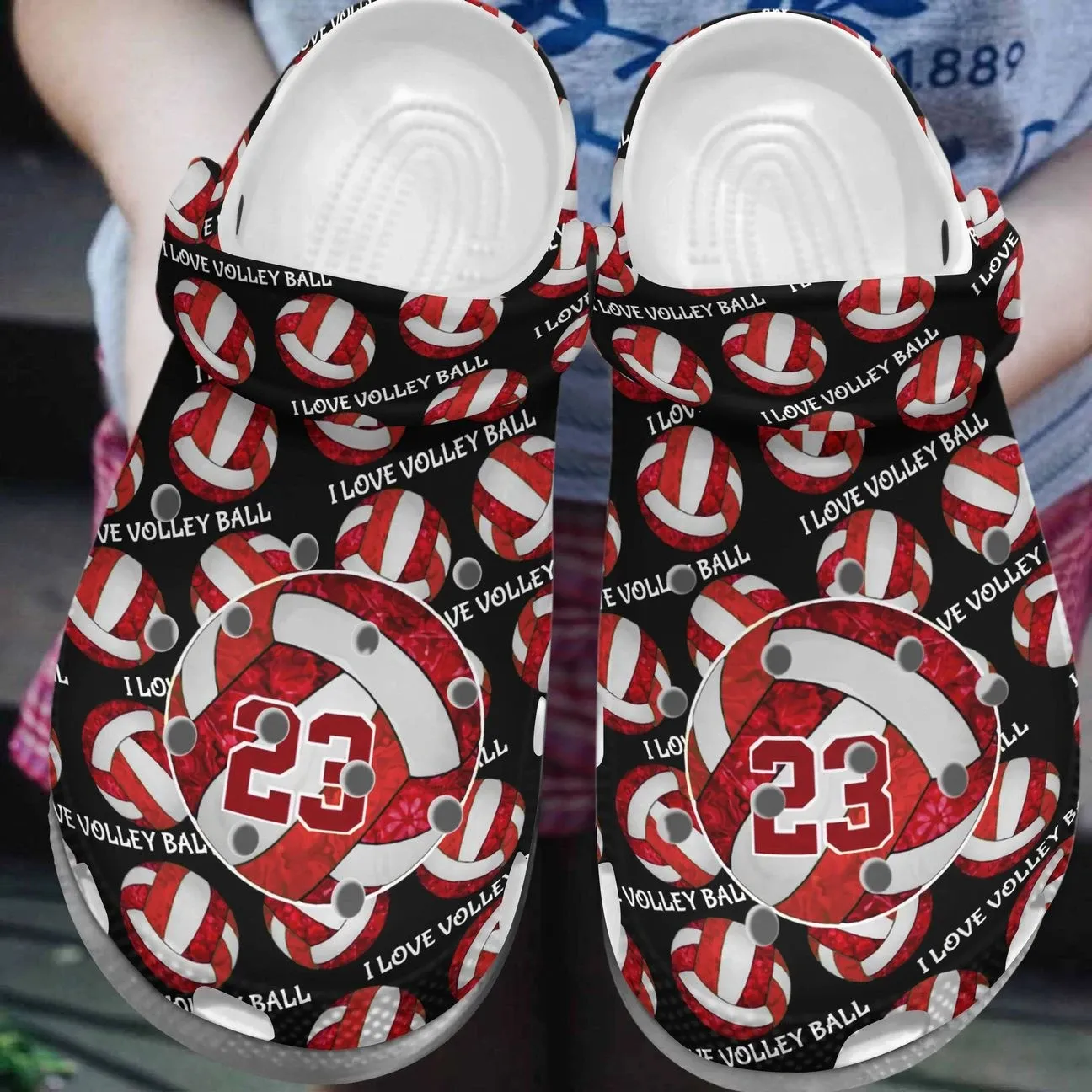 Volleyball Personalized Clog Custom Crocs Comfortablefashion Style Comfortable For Women Men Kid Print 3D Red Volleyball Volleyball Personalized Clog Custom Crocs Comfortablefashion Style Comfortable For Women Men Kid Print 3D Red Volleyball