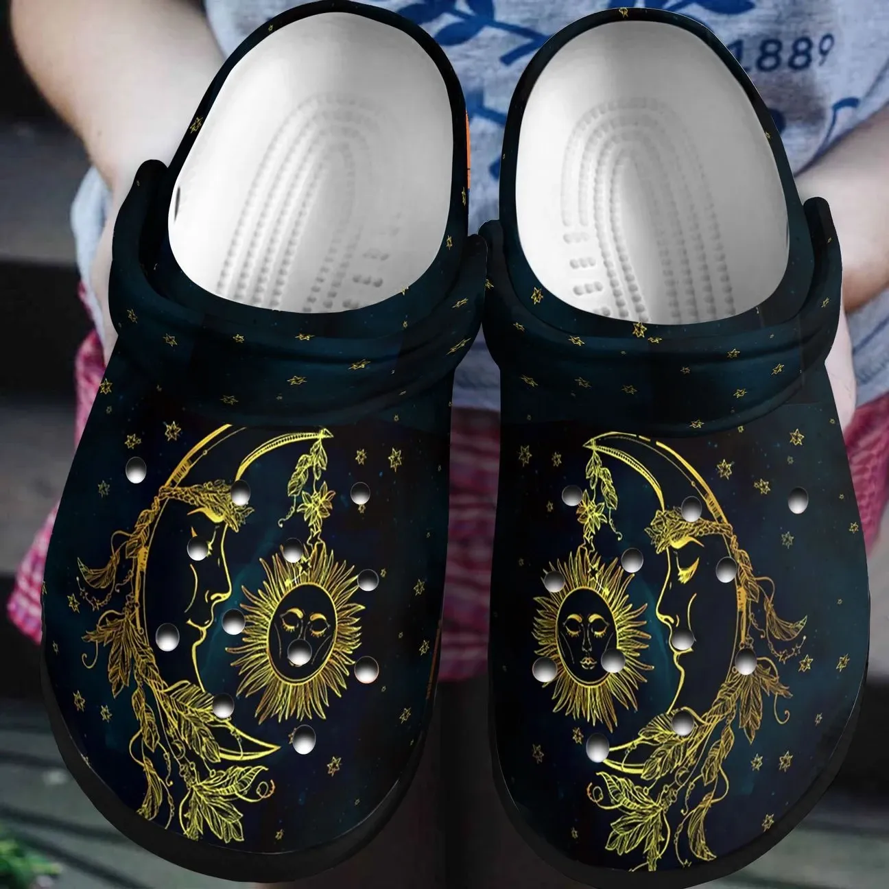 Wicca Personalized Clog Custom Crocs Comfortablefashion Style Comfortable For Women Men Kid Print 3D Sun And Moon Wicca Personalized Clog Custom Crocs Comfortablefashion Style Comfortable For Women Men Kid Print 3D Sun And Moon