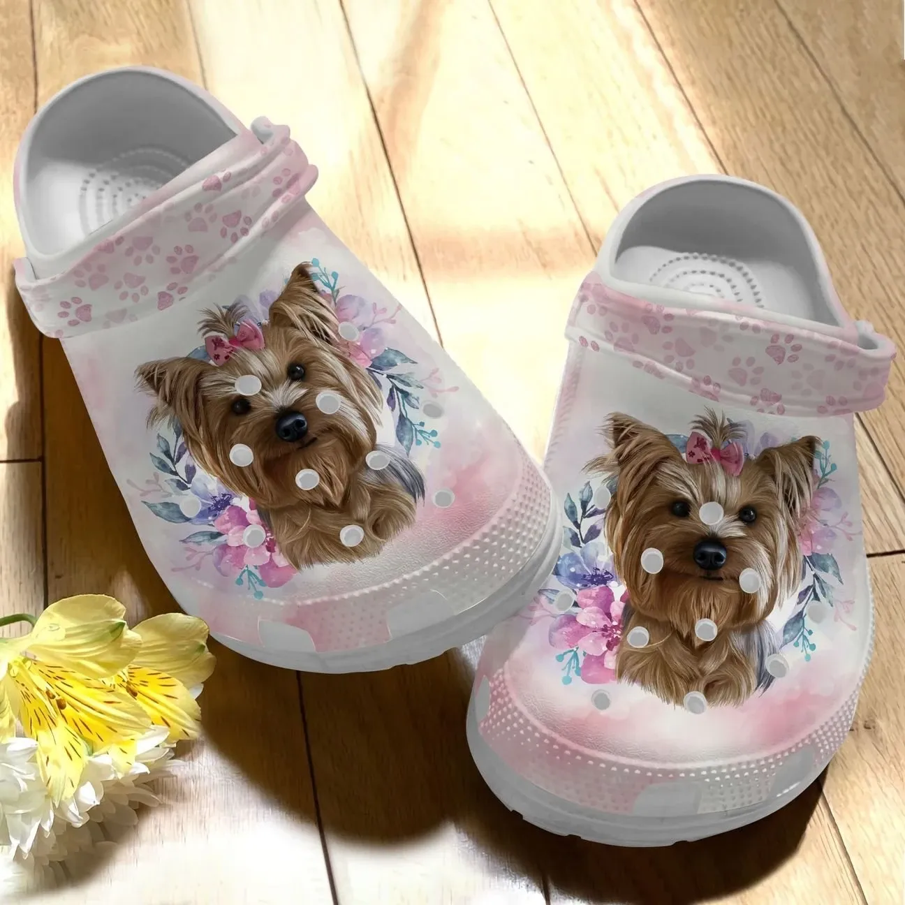 Yorkie Personalize Clog Custom Crocs Fashionstyle Comfortable For Women Men Kid Print 3D Cute Little Yorkie Yorkie Personalize Clog Custom Crocs Fashionstyle Comfortable For Women Men Kid Print 3D Cute Little Yorkie